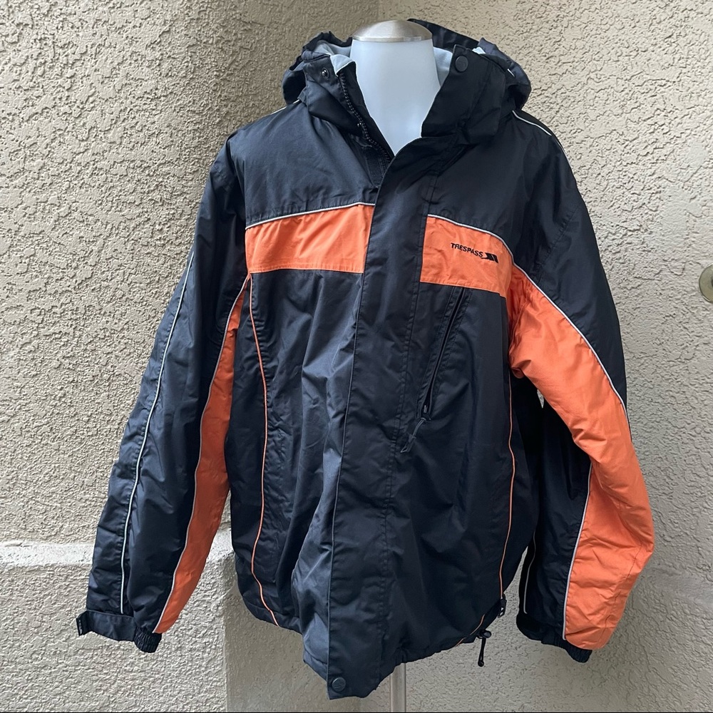 Black/orange Trespass winter jacket